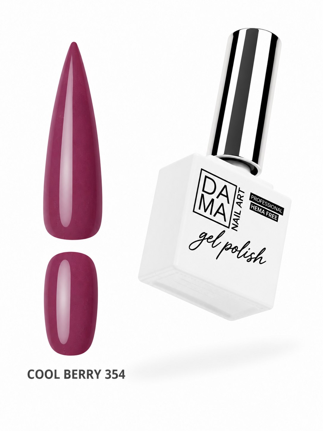 Esmalte semipermanente Cool Berry 354 HEMA & TPO FREE DAMA NAIL ART