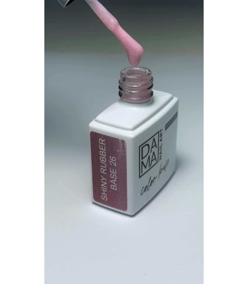Rubber base shiny color rosa 26 DAMA NAIL ART HEMA & TPO FREE - Imagen 2