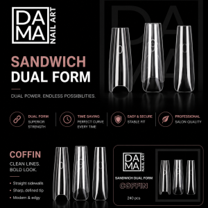 Sandwich Dual Form Coffin 240pcs larga Dama NailArt