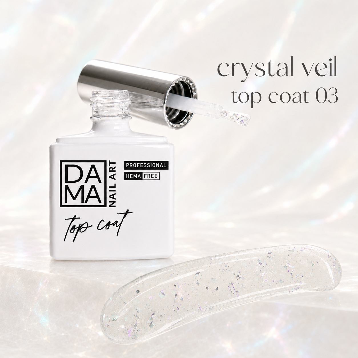 Crystal Veil Top Coat 03 de Dama Nail Art HEMA & TPO FREE