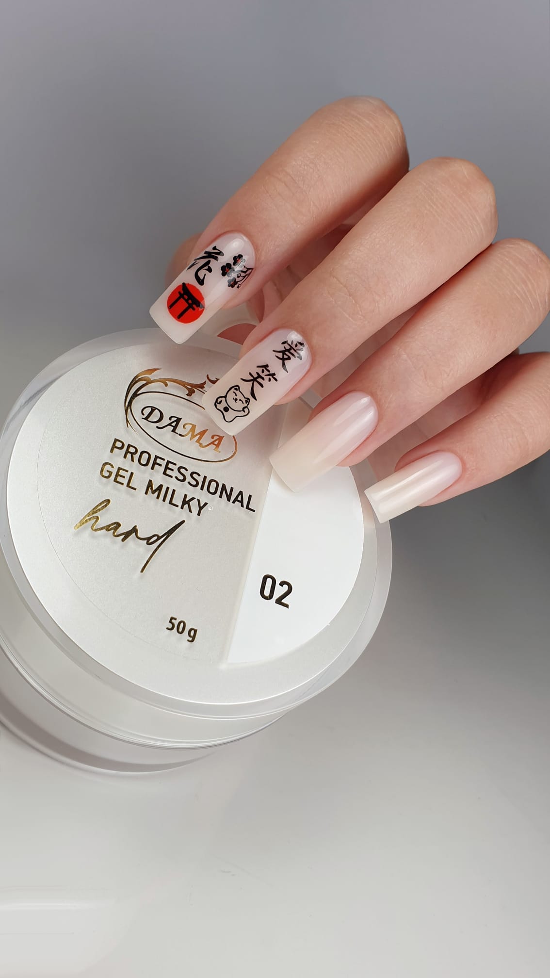Gel constructor Blanco Lechoso N°02 DAMA NAIL ART HEMA & TPO FREE - Imagen 4