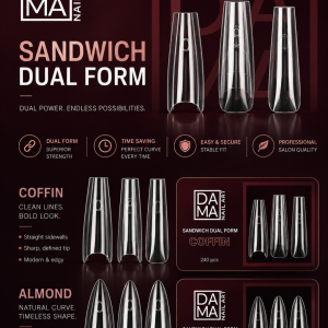 Set Sandwich Dual Form largas 480 pcs Dama NailArt